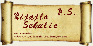 Mijajlo Sekulić vizit kartica